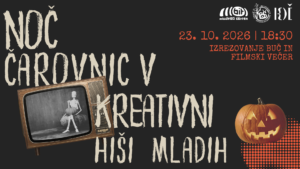 Vabilo na noč čarovnic z izrezovanjem buč in filmskim večerom, 23. oktobra ob 18.30 v Kreativni hiši mladih.